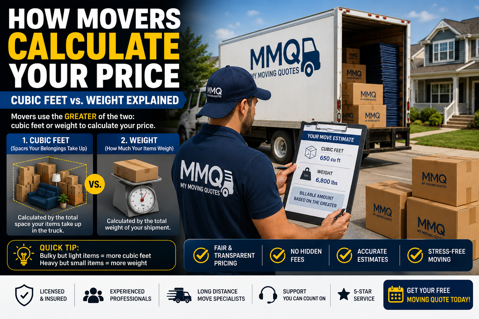 How Movers Calculate Your Price (Cubic Feet vs. Weight Explained)